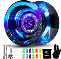 MAGICYOYO N11 Metal Yoyo Professional Responsive & Unresponsive Trick - Black blue purple