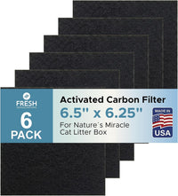 Fresh Headquarters 6-Pack Activated Carbon Cat Litter Box Filter - Corner: 6.5 Inch x 6.25 Inch