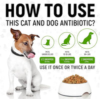Antibiotics for Dogs | Antibiotics for Cats | Herbal Supplement for Digestion, Breathing, Urination | for Infections, Cough, Allergies | Beef Flavor & Cranberry | for All Pet Breeds | 2 Oz