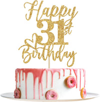 Happy 83rd Birthday Cake Topper - happy 31st birthday / Gold Glitter