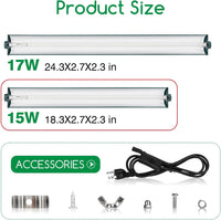 T5 Reptile Light Fixture Combo Kit 24W Light Fixture Reptile - 15w-green / 15W 18.3IN Green - image 2