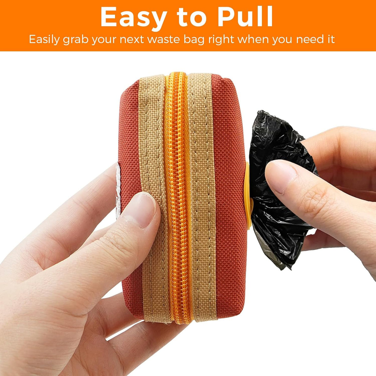 Dog Poop Bag Holder for Leash, Large-Capacity Canvas Pouch - Brown - image 4