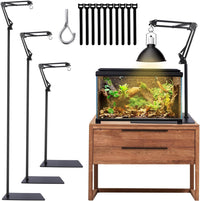 Dual Reptile Lamp Stand, 360°Rotatable Flexible Arms - 15.7-73.6inch