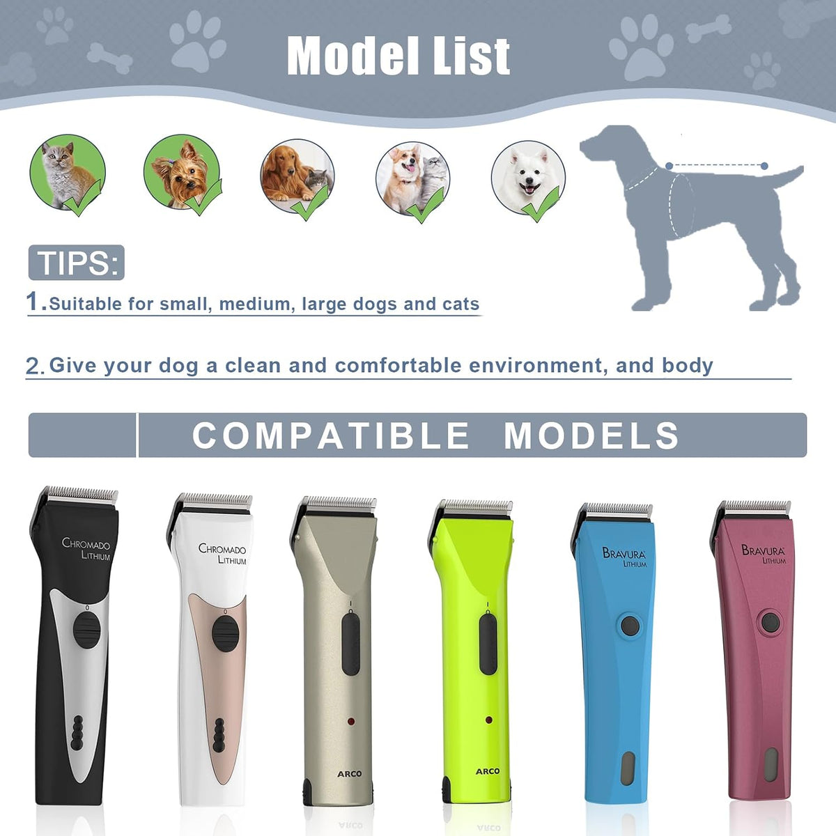 3Pcs 5-in-1 Adjustable Pet Clipper Blades - Gold-3 - image 4