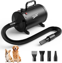 High velocity dog hair dryer 5.2HP 3800W with four nozzles and 98 inch hose
