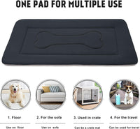 Large Dog Bed Soft Dog Crate Pad Mat 42 in Non-Slip Bottom Washable - 36.0"L x 23.0"W x 1.2"Th / Dark Blue Gray - image 4