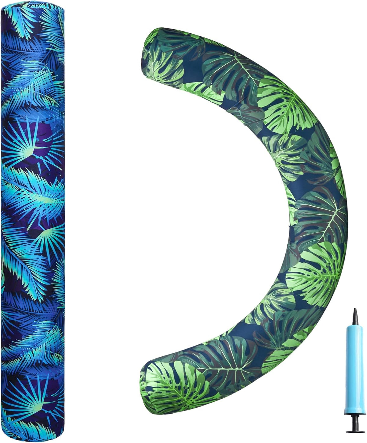 PARENTSWELL inflatable pool noodles 2-pack with flamingo and leaf covers - view 2