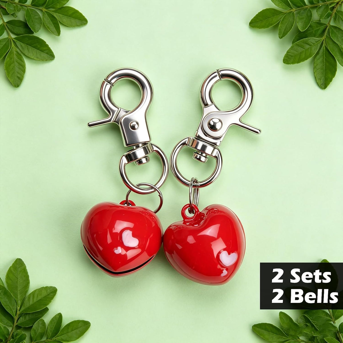 Cat Bell 2 Pack, Pet Collar Bells for Cats and Dogs - Heart / Small - image 4