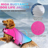 Doglay Dog Life Jacket, Swim Vest for Boating & Swimming - M :16.1"-24.8" (Ribcage Girth)- Single Handle / Pink+Aquagreen Gradient - image 2