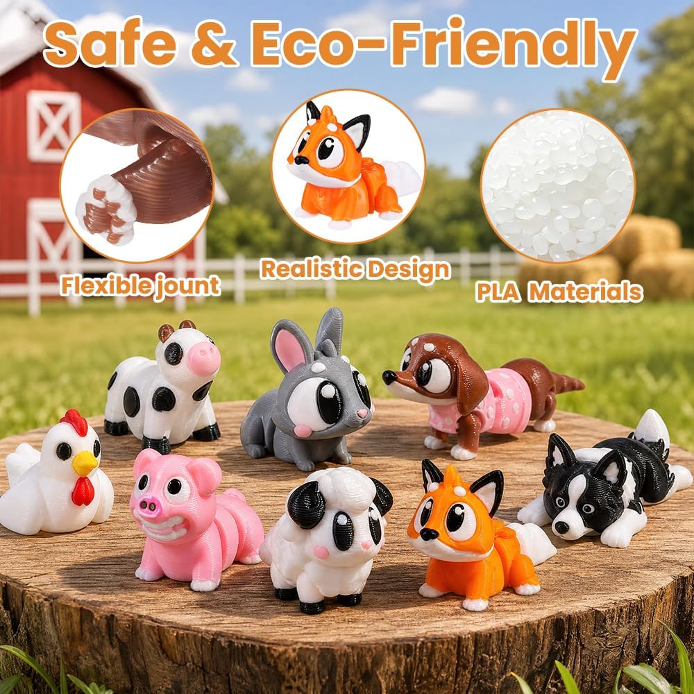JOICEE 24Pcs 3D Printed Dinosaur Animals Mini Dinosaur Toys – Fun for Kids & Family - Gray - image 3