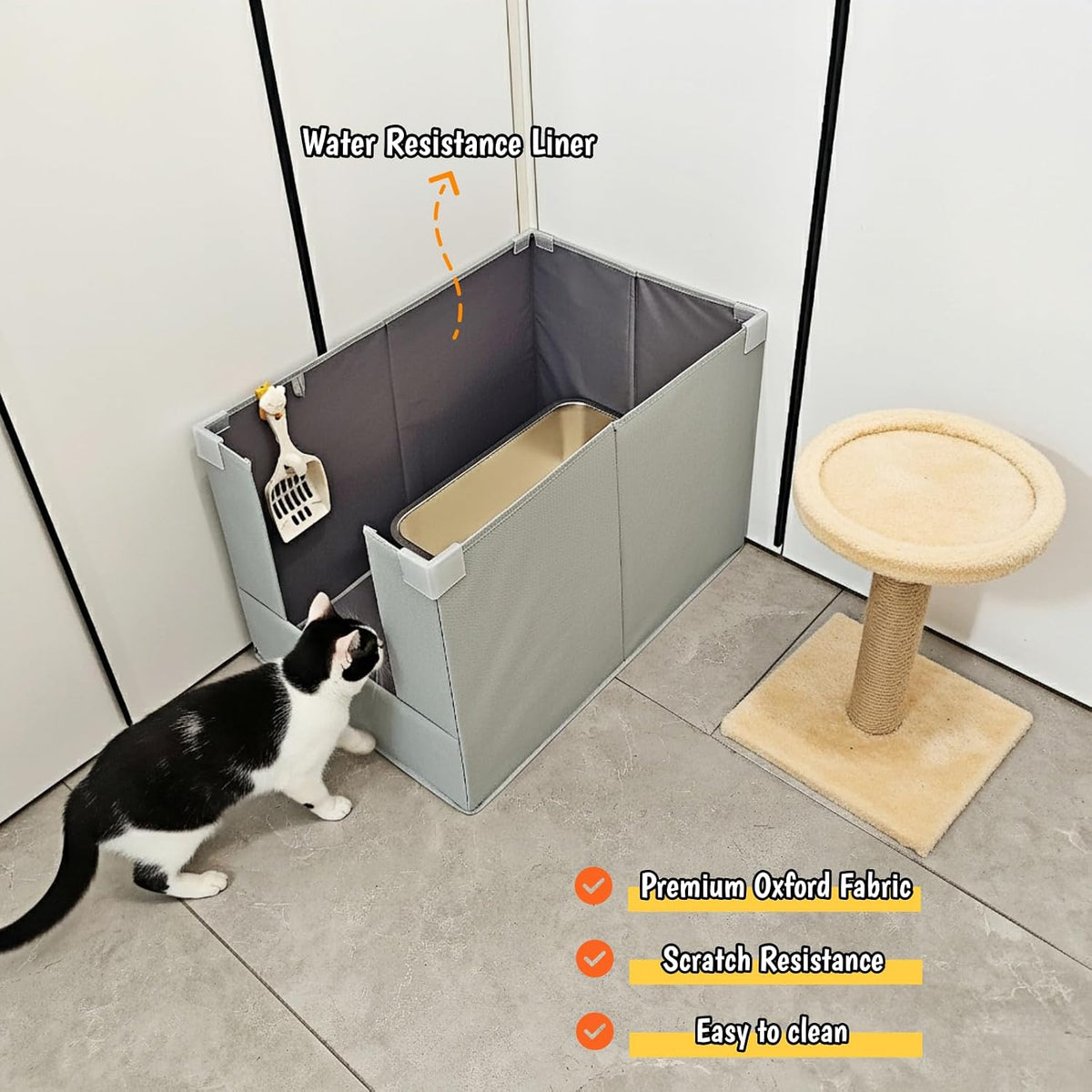 Extra Large Cat Litter Box Enclosure - 4-Walls with Open Front - image 4