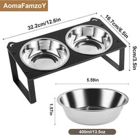 2 Set Elevated Cat Food Water Bowls - Black- 3pack - image 2