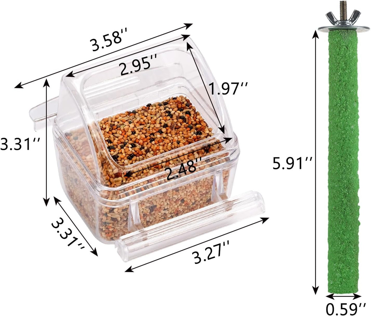 IBWell 2 Pack Clear Water Bowl and Food Container - clear - image 2