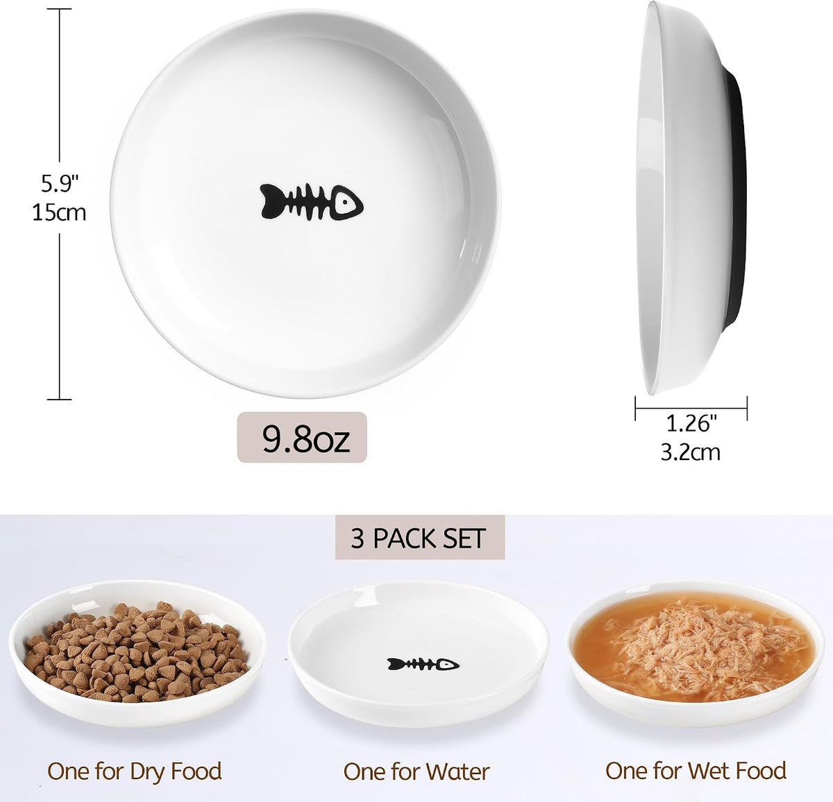 No Spill Cat Bowls, Cat Food Bowl - Deeper-6 Pack - image 4