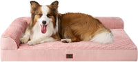 EHEYCIGA Orthopedic Dog Bed Medium Size, Memory Foam Dog Bed - Pink / 41.0"L x 27.0"W x 6.5"Th