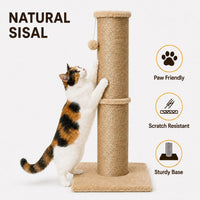 PAWSCRAT 32-Inch Tall Cat Scratching Post, Sisal - X-Large / Yellow - image 3