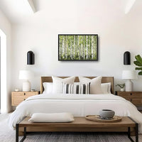 Extra Large Birch Tree Framed Wall Art for Living Room,Oversized Green Aspen Trees Forest Pictures Wall Decor,Canvas Print Painting Modern Artwork Bedroom Office Bathroom 36L" x 24W"
