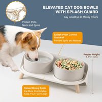 Elevated Ceramic Dog Bowl Set - Grey / Medium - image 4