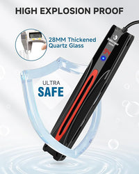 fishkeeper 800W Submersible Aquarium Heater for 80-220 Gal Fish Tanks (Run-Dry/Overheat/Low-Temp Protection)(Precision Electronic Smart Thermostat)(Adjustable Temperature) Ultra-Safe Fish Tank Heater