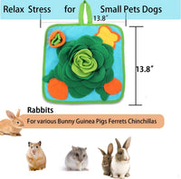 Rabbit Foraging Mat Snuffle Mat for Small Animals Bunny Puzzle Toys - Green - image 2