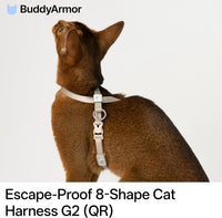 BuddyArmor linen escape proof cat harness with figure 8 design and quick-release buckle - view 2