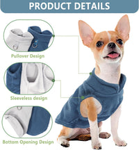 2 Pieces Fleece Dog Sweater Vest Winter Warm Dog Clothes for Small - cyan blue,grey / Small(4-6lbs) - image 2