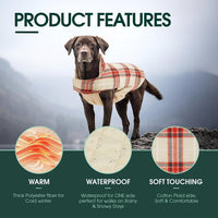 Kuoser Waterproof Dog Coat - Beige&Red / X-Small (Pack of 1) - image 2