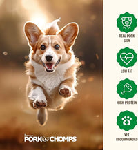 Pork Chomps Roasted Pork Skin Dog Chews, 6-inch Rib Shapes, 10 Count