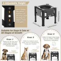 Lewondr Elevated Dog Water Bowl No Spill with 3 Heights Adjustable - Elevated Slow Feeder Dog Bowl - image 3