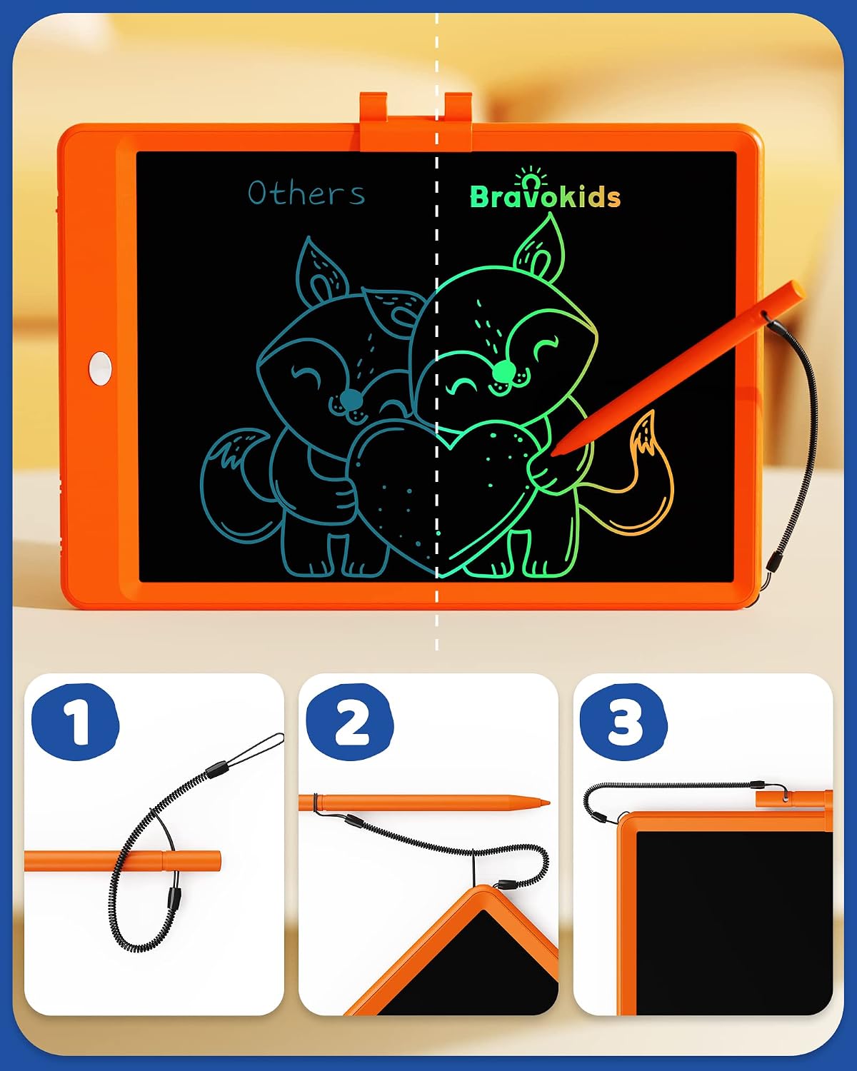 10 Inch LCD Writing Tablet for 3-8 Year Olds - Orange / 10 inch - image 2