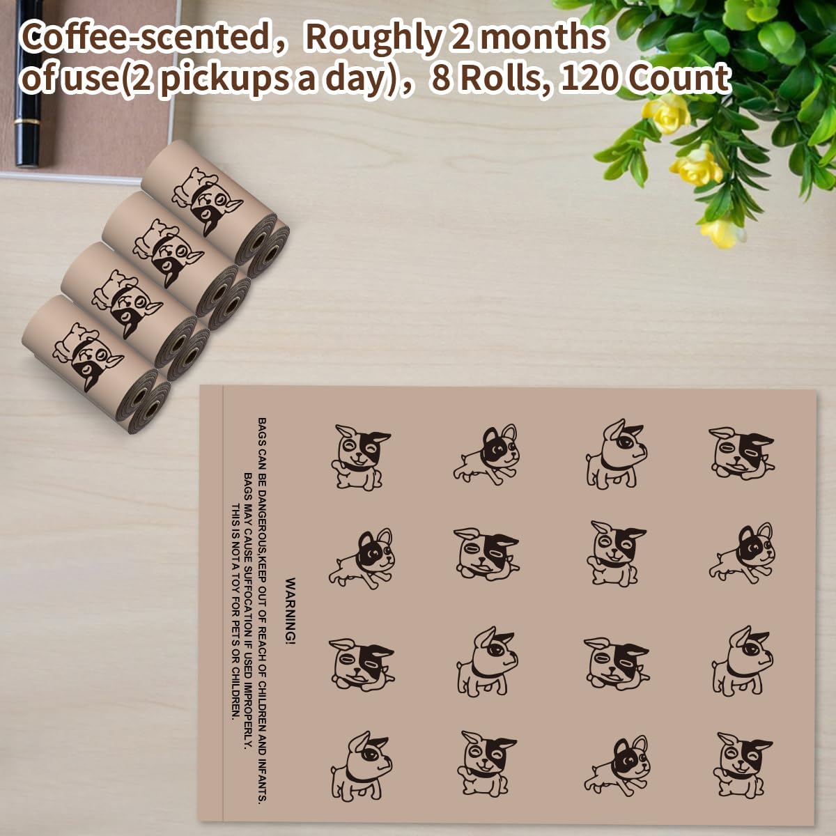 Green Dog Poo Bags Lavender scent, 270 Large Poop Bags - 120coffee - image 2
