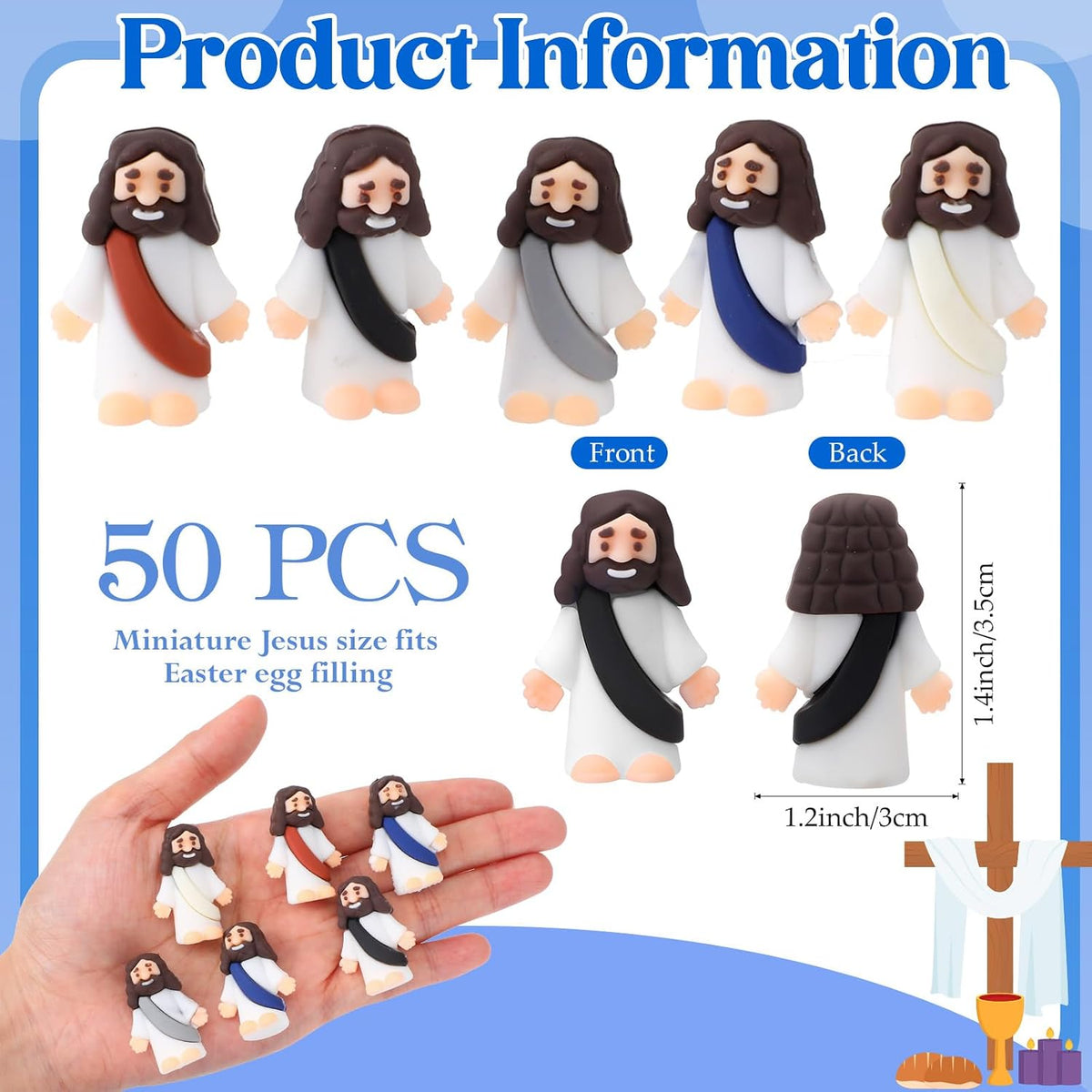 Sumind 50 Pcs Little Jesus Figures Original Design - Retro Color - image 2