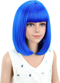 PATTNIUM kids dark blue short bob wig, synthetic with adjustable cap - view 39