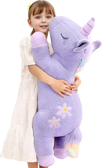 32inch Cute Giant Pink Unicorn Plush, Jumbo Soft Body Pillow Pet - 32inch Purple Unicorn / 32 inch