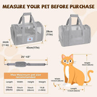 Soft Cat Carrier, Small Dog Bag Soft-Sided Cat Carriers - Gray / 17.0"L x 12.0"W x 11.0"H - image 2