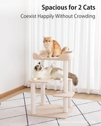 37.5" Cat Tree Tower for Large & Senior Cats, Low-Step Design – Essentials for Cats - Ivory 37.4'' - image 2