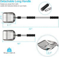 Cat Litter Scoop, Long Handle Metal Litter Scooper, No Bending - image 4