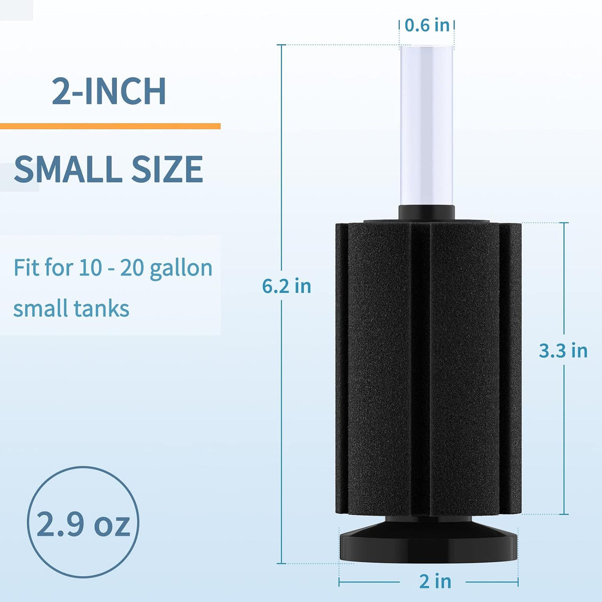 Pawfly Aquarium Large Bio Sponge Filter Quiet Betta Fry Shrimp - Up to 20Gal - image 3
