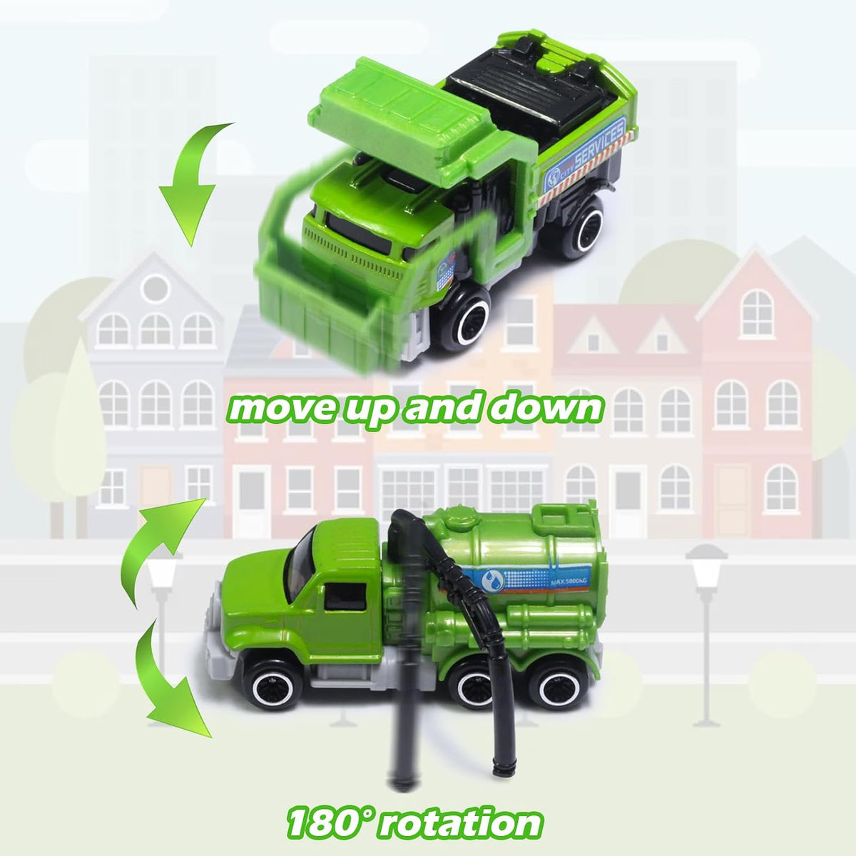 Oriate set of 6 diecast construction vehicles including excavator and bulldozer - view 14