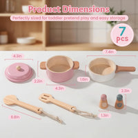Premium Toddler Play Kitchen Toys, Wooden Kitchen Accessories – Fun for Kids & Family - Pink - image 2