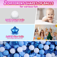 Realhaha Ball Pit Balls Star Shapes Plasticballs for Ballpit Playpen – Fun for Kids & Family - Pearl Blue Blue White / 100 - image 4