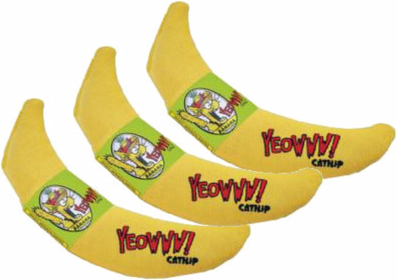 Yeowww! 100% Organic Catnip Toy, Yellow Banana 3 Pack – Essentials for Cats