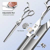 GLADOG 6.5" 9CR Thinning Shears for Dogs - Professional Dog Thinning Scissors with Luxurious Diamond Pivot Nut, Ideal Dog Grooming Scissors for Reducing Bulk, Dog Shears，Dogs Scissor for Grooming