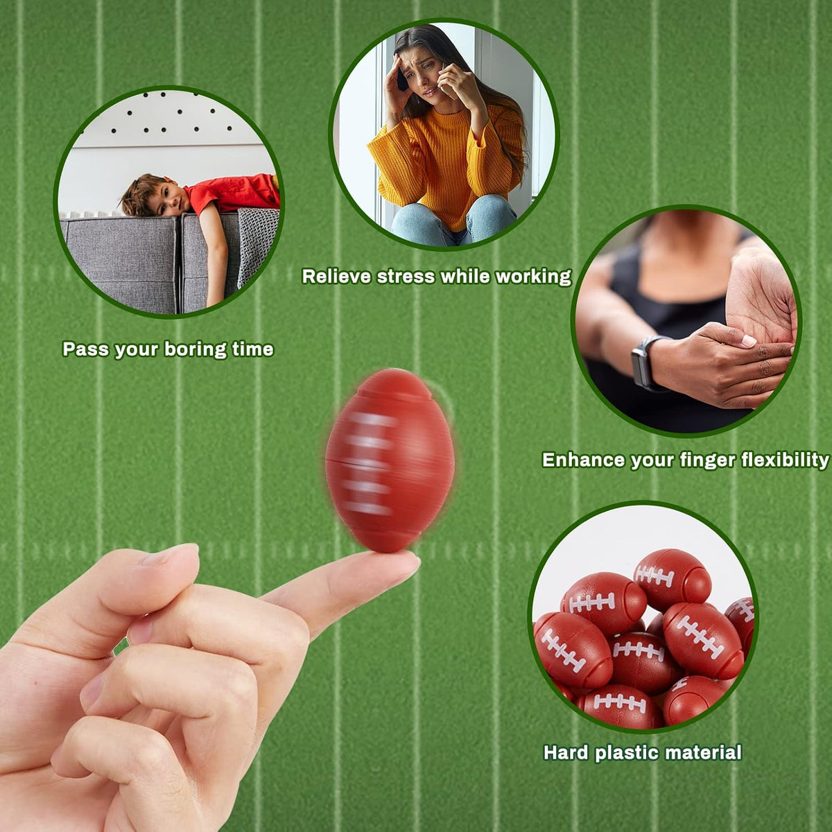 SCIONE 36 Pack Football Fidget Spinner Football Party Favors for Kids – Fun for Kids & Family - Football - image 2