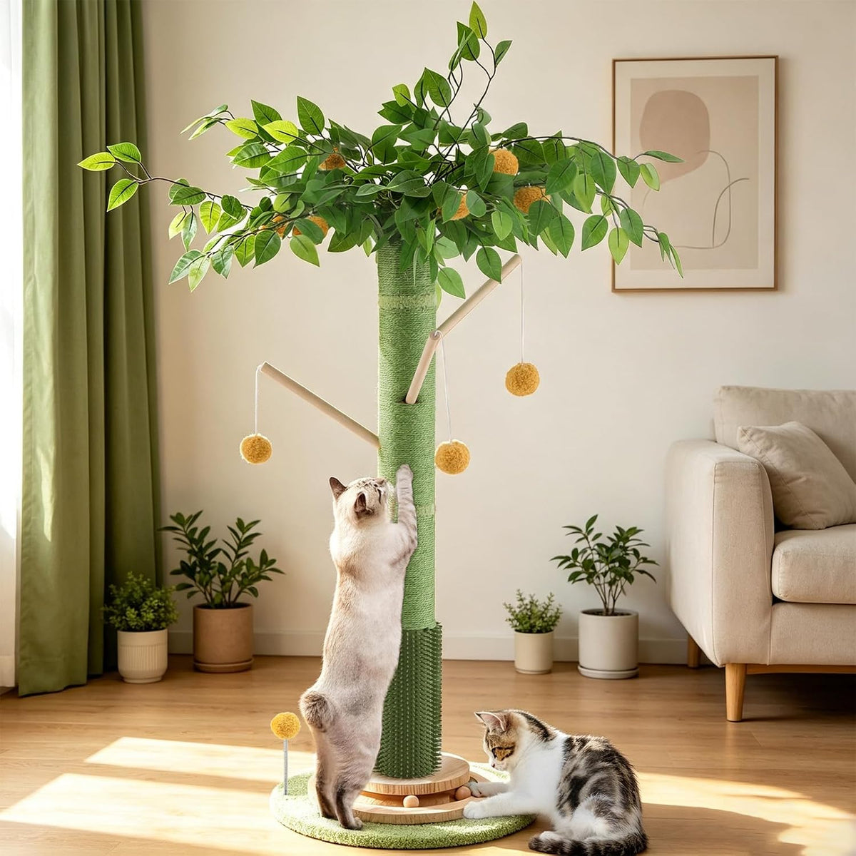 46" Tall Cat Scratching Post - Green(46" Tall)