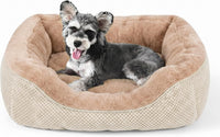 Medium Dog Beds for Medium Dogs Washable - S (20"x19"x6") / Beige