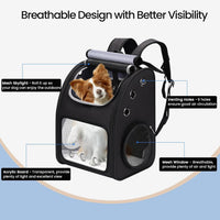 Expandable Cat Backpack Carrier for Small Cats/Dogs Airline Approved – Essentials for Dogs - Black-Standard - image 3