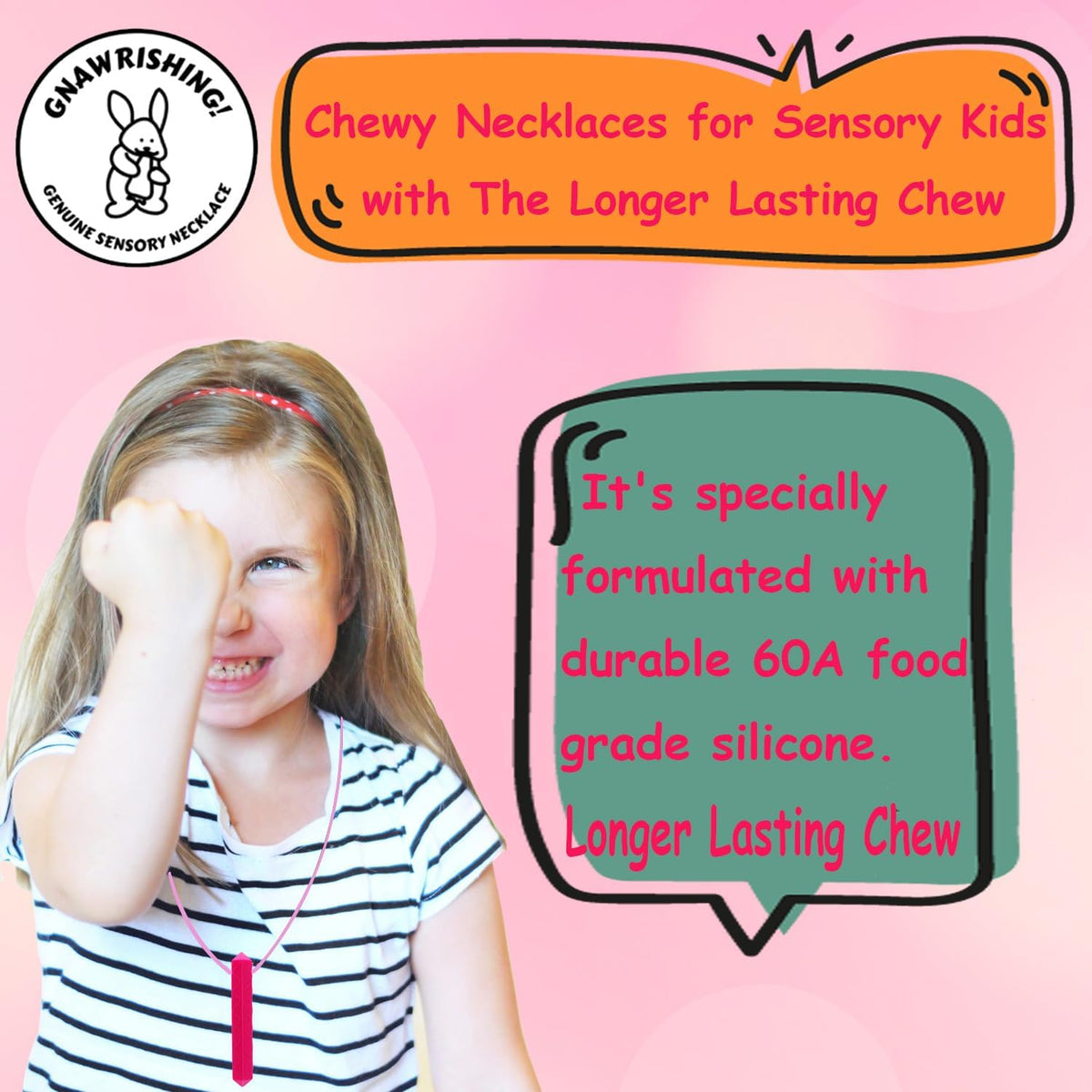 8 Pack Chew Necklaces for Sensory Kids - Multicolor - image 4
