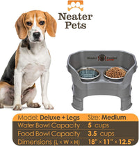 Neater Feeder Deluxe Mess-Proof Elevated Dog Bowls for Large Dogs - Medium + Standard Bowl / Gunmetal - image 4