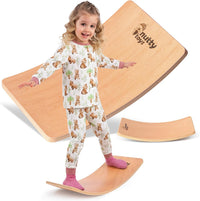 NUTTY TOYS Montessori Wooden Wobble Board for Kids & Adults 100% - Mini